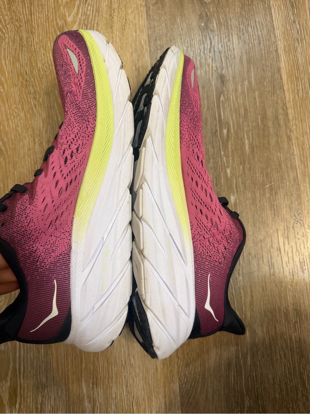 HOKA Clifton 8 Womens 10 B Ibis Rose Blue Graphite Pink Running Shoes 1119394 - Picture 5 of 9